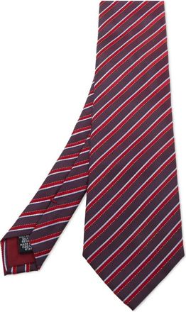 BOSS Gestreepte zijden stropdas - Paars