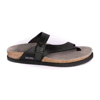 Mephisto Niels Scratch-3400 - Heren - Slippers - Zwart - 45 EU - Leer - Schoenen