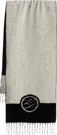 Karl Lagerfeld Autograph Patch Sjaal - Dames - Wintersjaals - Wit - ONE Size - Accessoires