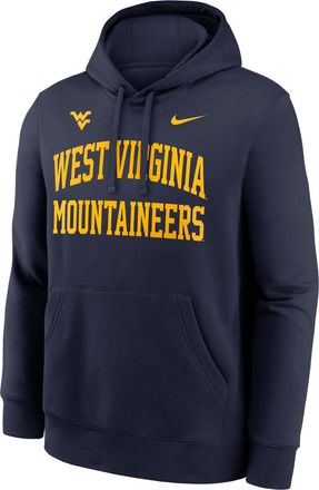 Nike West Virginia Primetime Arched Club Nike Mens College Pullover Hoodie in Blue | NKDK41SWVN-RDL