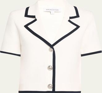 Veronica Beard Stovall Knit Short-Sleeve Jacket