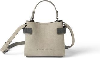 Brunello Cucinelli Small Top-Handle Essence bag in Khaki at Nordstrom