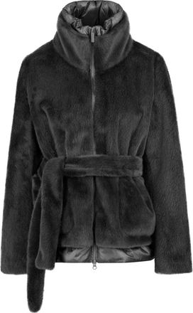 Bomboogie Jas met hoge kraag van imitatiebont - Dames - Jassen - Zwart - Maat: XL Nylon