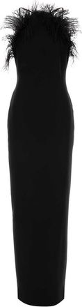 The Attico Black Stretch Cady Long Dress