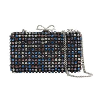 Self Portrait Crystal Embellished Bow Clutch Bag - Dames - Tassen - Veelkleurig - Maat: ONE Size Satijn
