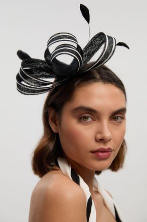 Karen Millen Womens Loop Headband Fascinator - Monochrome Multi - One Size