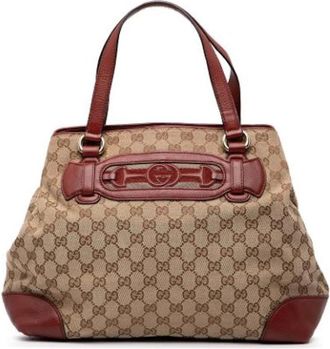 Gucci Pre-owned Handbags, female, Brown, Size: ONE SIZE Pre-owned Leather Handbag