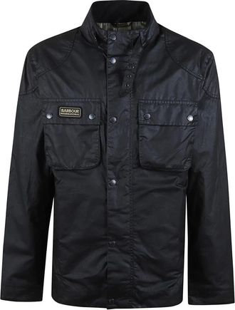 Barbour Jassen, Heren, Zwart, M, Katoen, Zwarte gewaxte katoenen jas