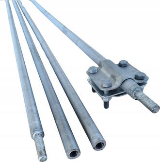 OEM Electrodo De Puesta A Tierra Para Pararrayos Plegable Con Pin Pv 6mb 4x1,5m Galvanizado En Caliente + Conector