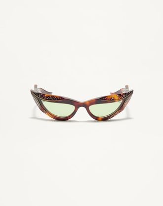 Valentino Occhiale Cat-Eye In Acetato unisex HAVANA/VERDE 56
