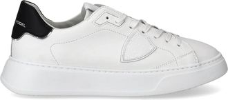 Philippe Model Temple White Black Trim Leather Sneakers
