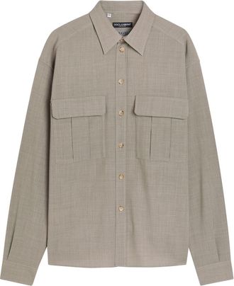 Dolce & Gabbana Wool Shirt - Beige - 40 (C15.75 / M)