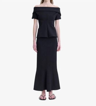 FFORME Faye Folded Neckline Top In Black
