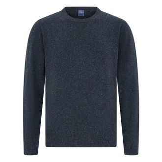 Fedeli Round-neck Knitwear, male, Blue, Size: L Round-neck Knitwear