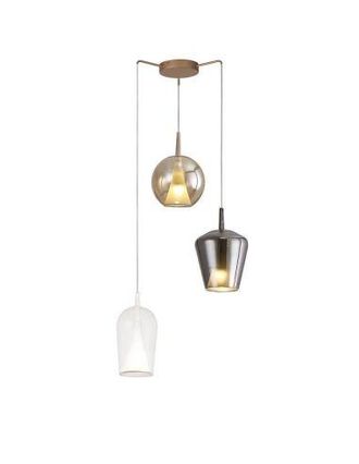 Mantra Mantra L&aacute;mpara De Techo Colgante De Cristal Elsa Con 3 Luces Bola, Campana Y Champ