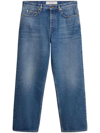 Golden Goose Loose-Fit Medium Blue Washed Denim Trousers