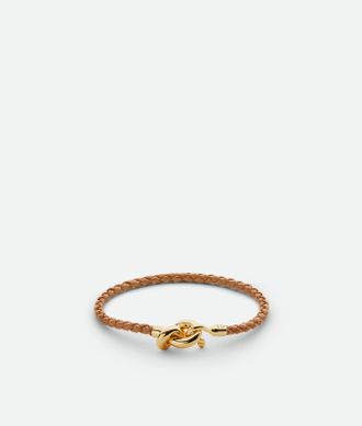 Bottega Veneta Leather Knot Bracelet - Brown - Woman - S - 100% Sterling Silver