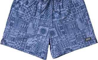 Saxx Mens Oh Buoy 2In1 Volley 5 Shorts In Tropical Tapa Lavender