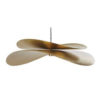 Maisons du monde L&aacute;mpara de techo con hojas de metal dorado