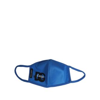 Dolce & Gabbana Logo Print Mondkapje - Heren - Accessoires - Blauw - Maat: ONE Size Poliester