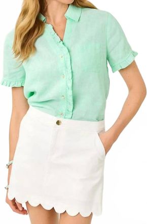 Lilly Pulitzer Carden Ruffle Top In Mint Condition X Resort White