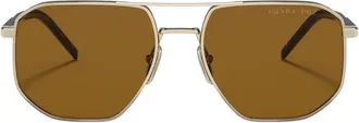 Prada square-frame sunglasses - men - Metal/Acetate - 57 - Gold