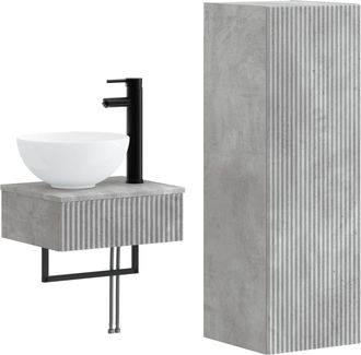 vidaXL Juego De Muebles De Ba&ntilde;o 2 Uds. Gris Hormig&oacute;n Vidaxl