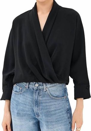 Figue Fallon Long Sleeve Top In Black