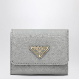 Prada Light gray small Saffiano wallet