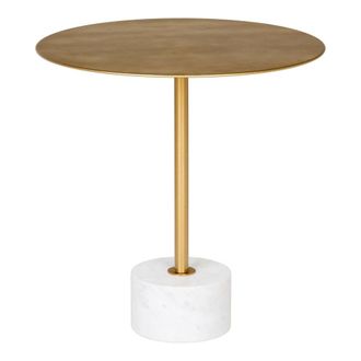 House Nordic Beistelltisch lecco &oslash;51cm, gold/wei&szlig;
