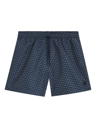 BOSS Costume da bagno con stampa geometrica - Blu