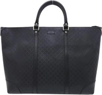 Gucci Pre-owned Diamante Leren Tote Bag - unisex - Vintage Shopper - Zwart - ONE Size - Leer - Vintage