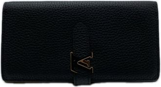 Louis Vuitton Taurillon Black Noir Leather Long Wallet (Bi-Fold) (Pre-Owned)