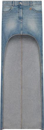 Courr&egrave;ges Cut-out Button-fastening Long Skirt