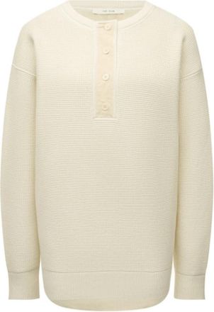 The Row Button-Up Jumper - Dames - Ronde hals truien - Wit - S - Katoen - Truien & Vesten