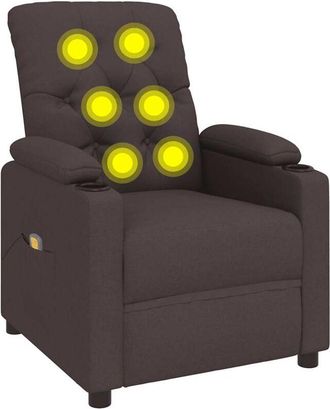 vidaXL Sill&oacute;n De Masaje El&eacute;ctrico Tela Marr&oacute;n Oscuro Vidaxl