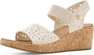 Skechers Arch Fit Beverlee 2.0 - Beach Bliss Womens Wedge Shoes Natural : 6.5 B - Medium, Canvas/Synthetic