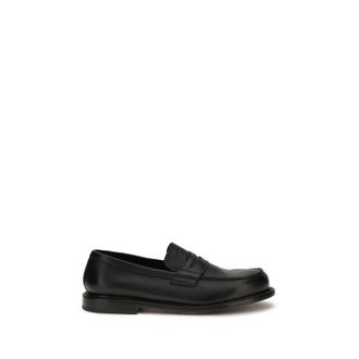 Premiata Black Calf Leather Bos Taurus Slip-On Mens Loafers