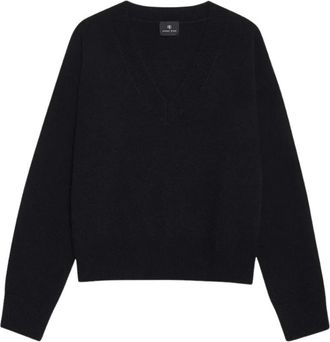 Anine Bing Lee Sweater - Dames - V-hals truien - Zwart - L - Truien & Vesten
