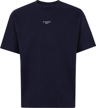 Dr&ocirc;le de Monsieur Klassiek T-shirt met Slogan - Heren - T-shirts - Blauw - S - Katoen - Tops