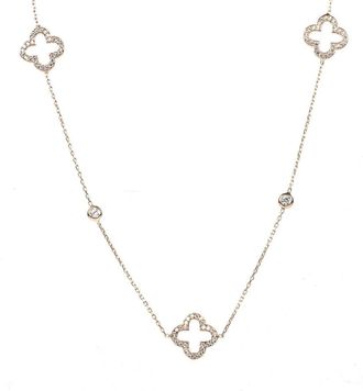 Latelita London Open Clover Long Necklace Rosegold
