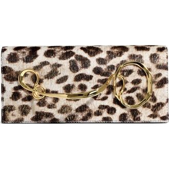 Alexis Bittar Twisted Side Handle Leather Clutch in Metallic Leopard at Nordstrom