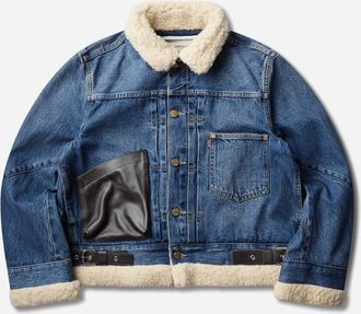 Levi's Women s sacai Sherpa Jacket Washed Indigo