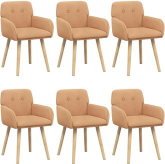 vidaXL Sillas De Comedor 6 Uds. Boucl&eacute; Beige 59 X 57 X 85 Cm Vidaxl