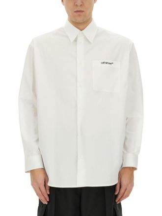 Off-white White Oversized Logo Shirt