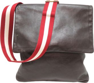 Bally Dark Brown Leather Messenger Bag (Pre-Owned)