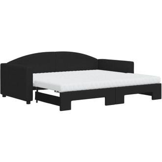 vidaXL Vidaxl - Sof&aacute; Cama Nido Con Colch&oacute;n Tela Negro 90x190 Cm