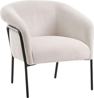 Beliani Beliani - Sill&oacute;n Auxiliar Tapizado Con Estructura Met&aacute;lica Asiento Moderno Beige Claro Krossen