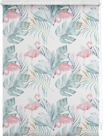 Lichtblick Original Seitenzugrollo »Rollo Klemmfix, ohne Bohren, blickdicht, Flamingo - Rosa Grün« blickdicht Blendschutz Sichtschutz freihängend