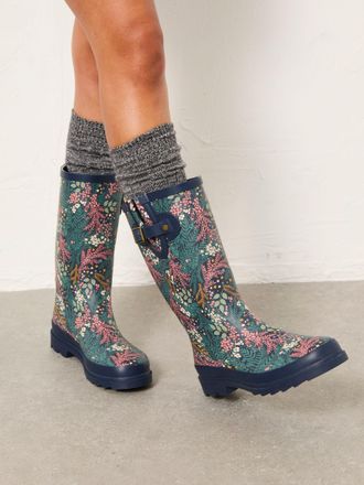 Fat Face FatFace Navy Rubber Printed Welly